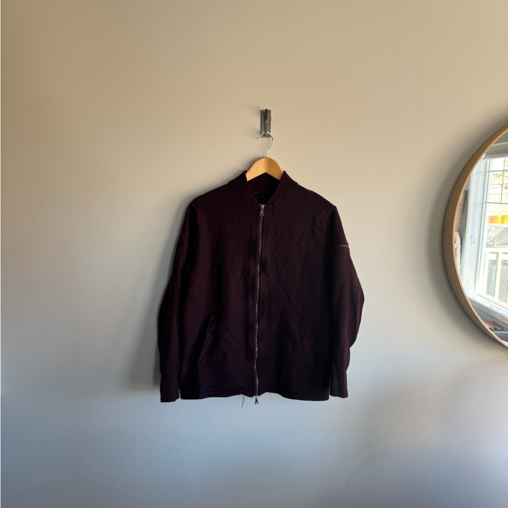 Patrick Assarf Men's Zip-Up Sweater in Deep Purple